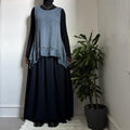 Cupio Dusty Blue Crochet Knit Sequin boho fairycore Tank Top L