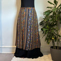 Vintage 80s Paisley Multi Slit Maxi boho Skirt Fits M-L