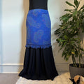 Sunny Leigh Vintage 90s Blue Silk Paisley fairy Mini Skirt size M