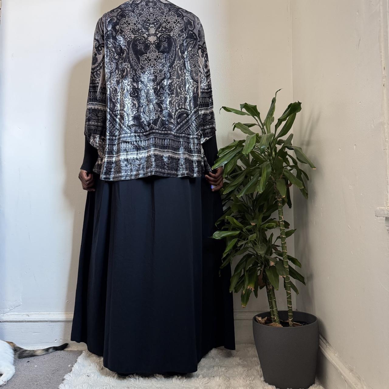 Vintage boho Velvet Burnout Top 2X Plus Size Paisley Crochet V-Neck Bell Sleeve