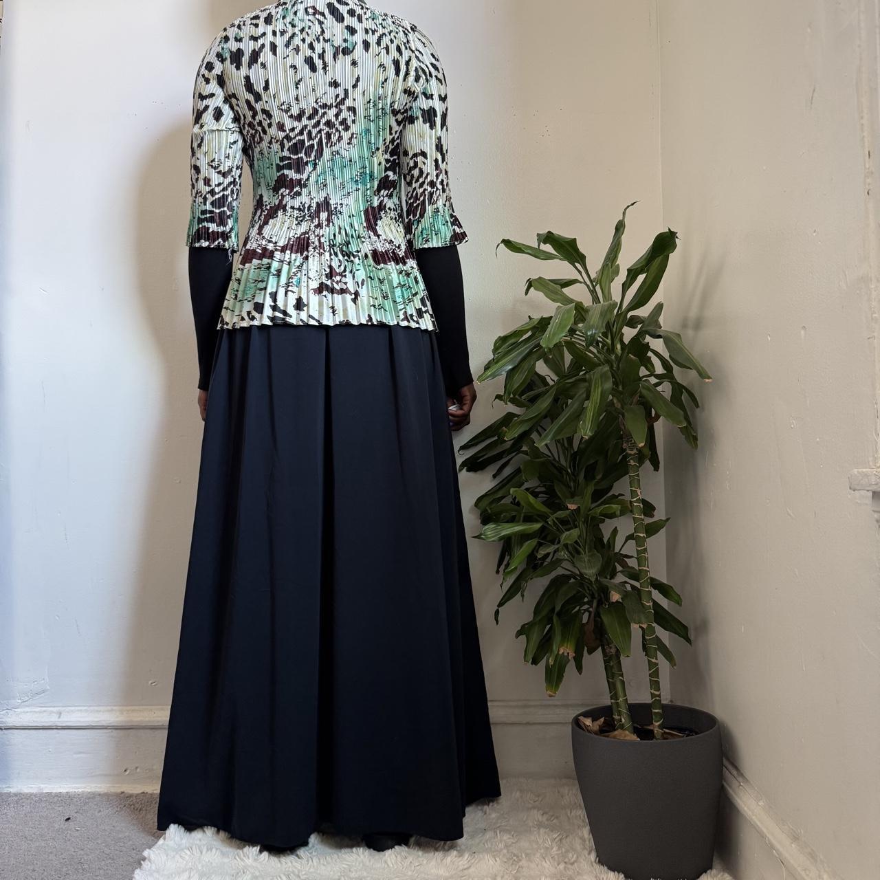 Vintage Y2K Micro Pleated Top Sage Green Abstract Animal Print fits S-M