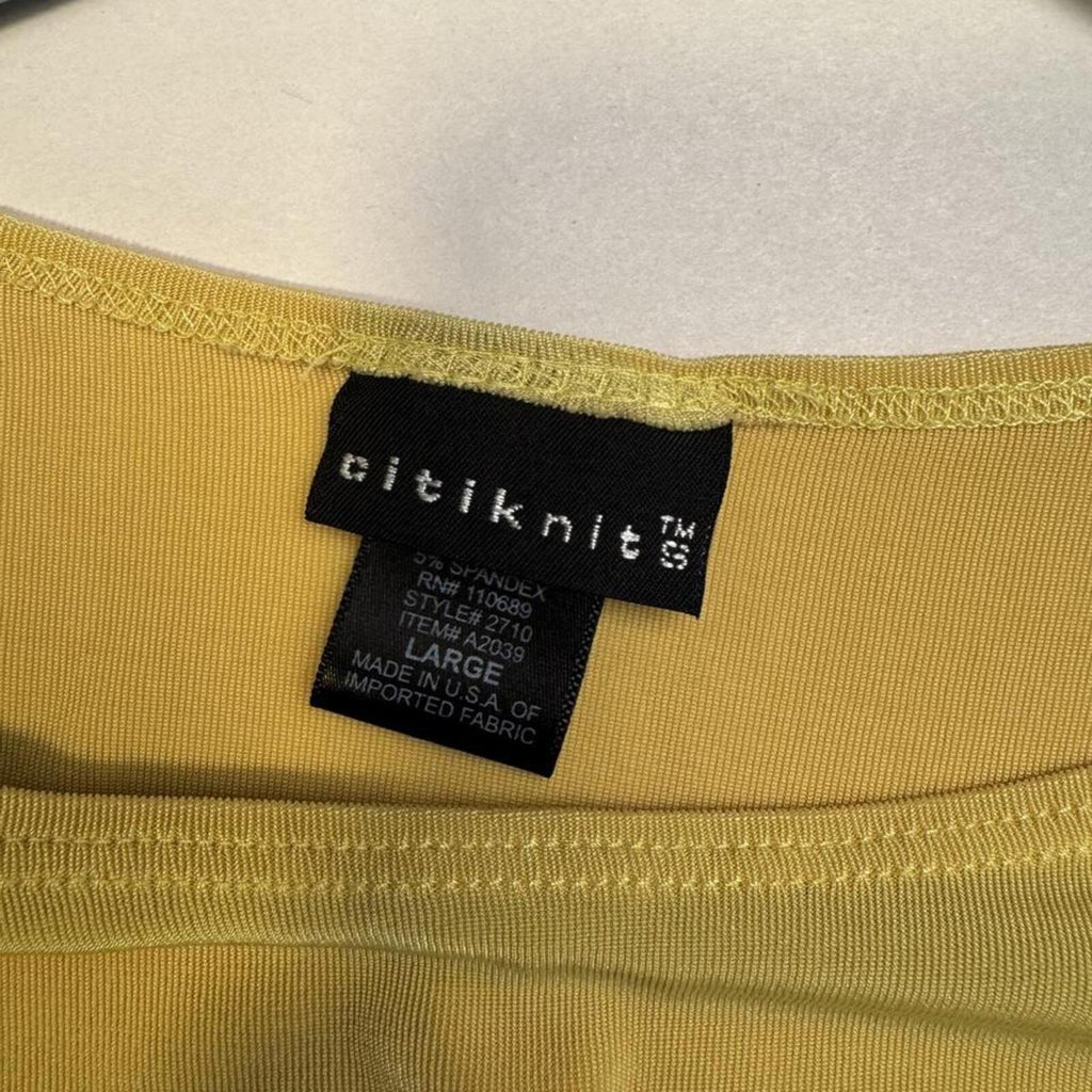 Vintage 90s coquette retro yellow sleeveless tank blouse - L