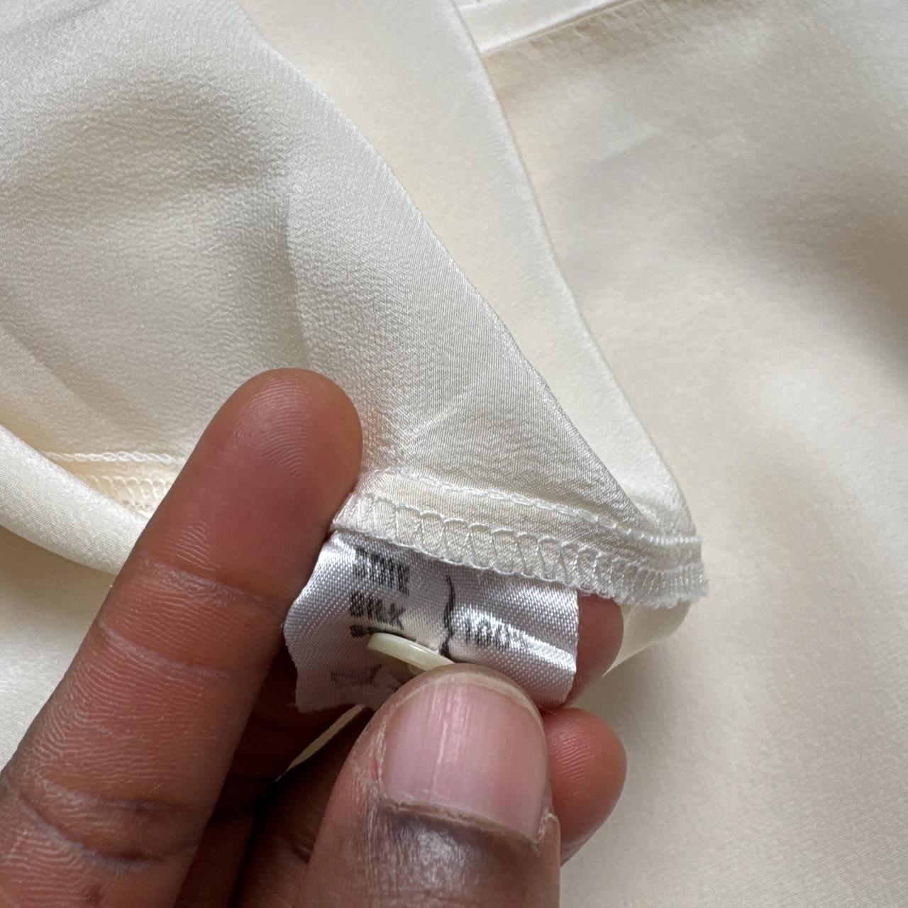 80s Cocon Paris Cream Silk French Designer Button Up Quiet Luxury Top 40/M-L