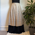 80s Chaus 100% Silk Pleated Quiet Luxury Prairie Midi Skirt Button Front Size 16