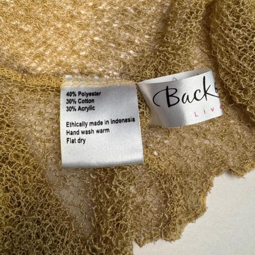 Y2K Open Knit Mesh Shrug Cardigan Tie Front fits like L