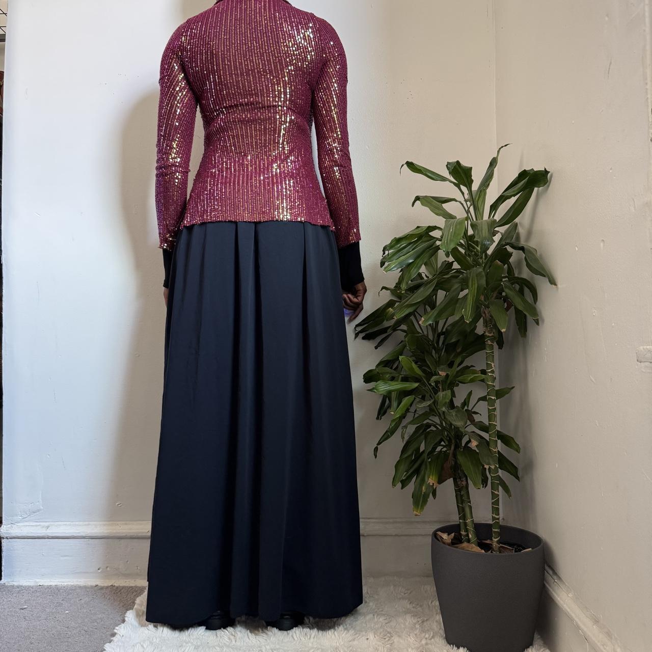 Free People Burgundy Sequin Ruched disco glam blouse top size S