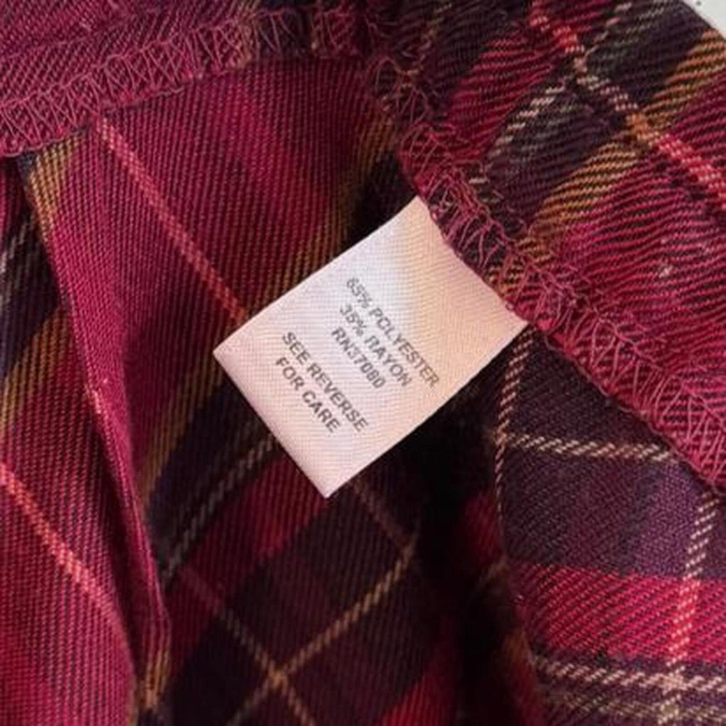 Vintage Cato Woman dark academia Burgundy Plaid Bias Cut Maxi Skirt size 20W