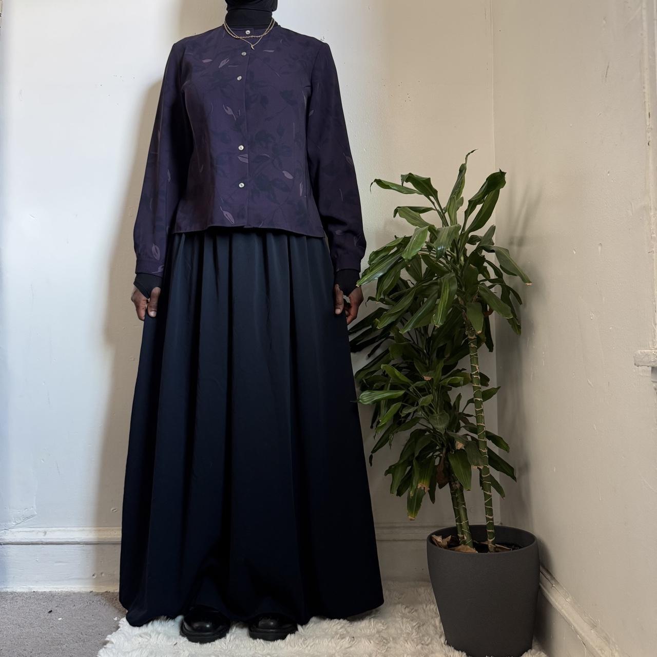 Vintage Jones Wear Blouse Size 14 whimsygoth Dark Purple Leaf 90s fairygrunge