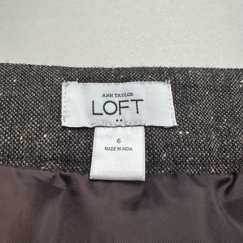 Y2K LOFT Metallic Sparkle Fall Tweed Ruffle Tiered Mini Skirt Sz 6
