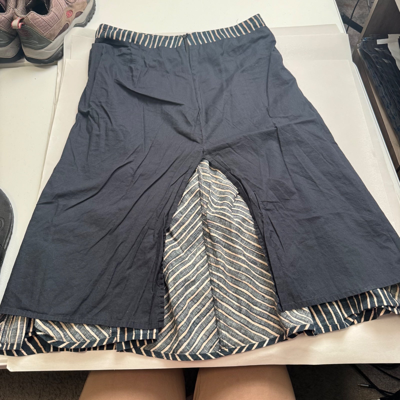 Vintage Chevron Stripe Midi Skirt fits S-M