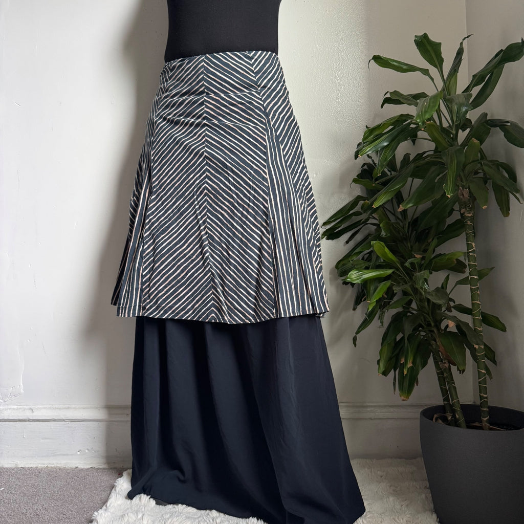Vintage Chevron Stripe Midi Skirt fits S-M