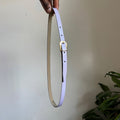 Vintage genuine Leather purple Skinny Belt Gold Buckle Coquette Preppy M/L