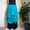 Rare Christy Fisher reversible Asymmetrical Tie-Up Maxi Skirt size M Made in USA
