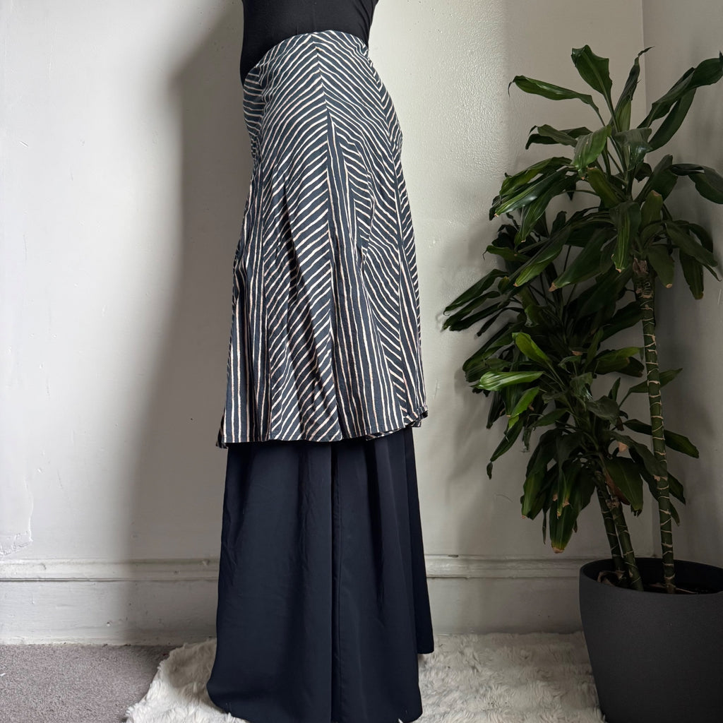 Vintage Chevron Stripe Midi Skirt fits S-M