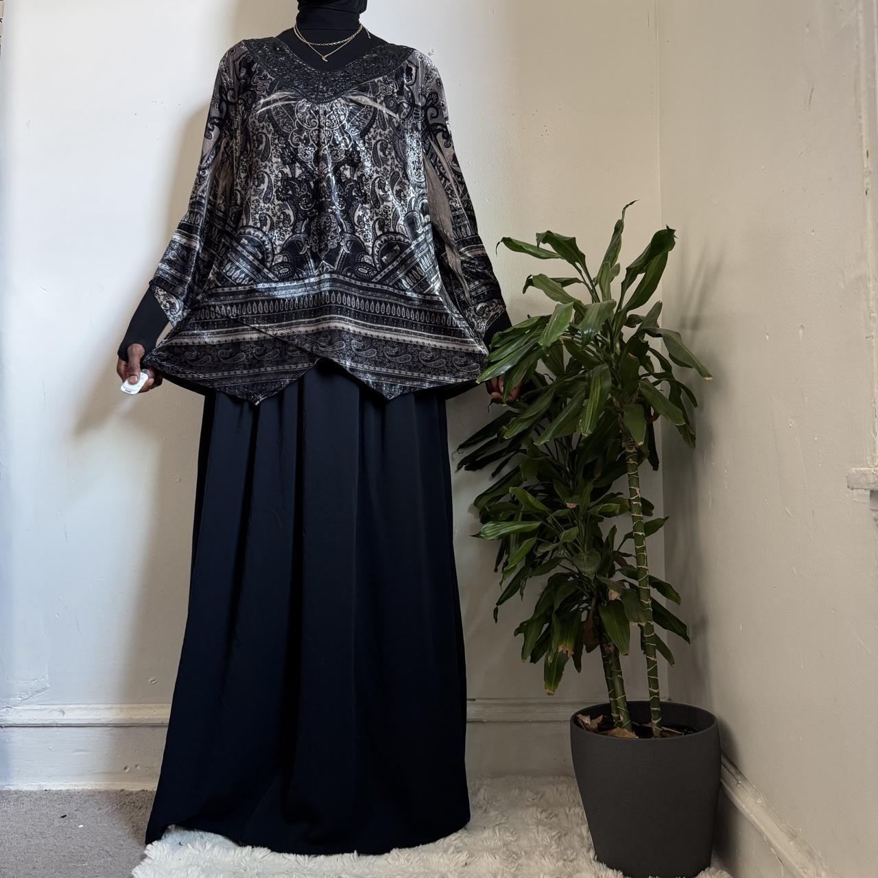 Vintage boho Velvet Burnout Top 2X Plus Size Paisley Crochet V-Neck Bell Sleeve