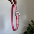 Y2K Pink Jelly grommet Belt with Silver Buckle fits S-M